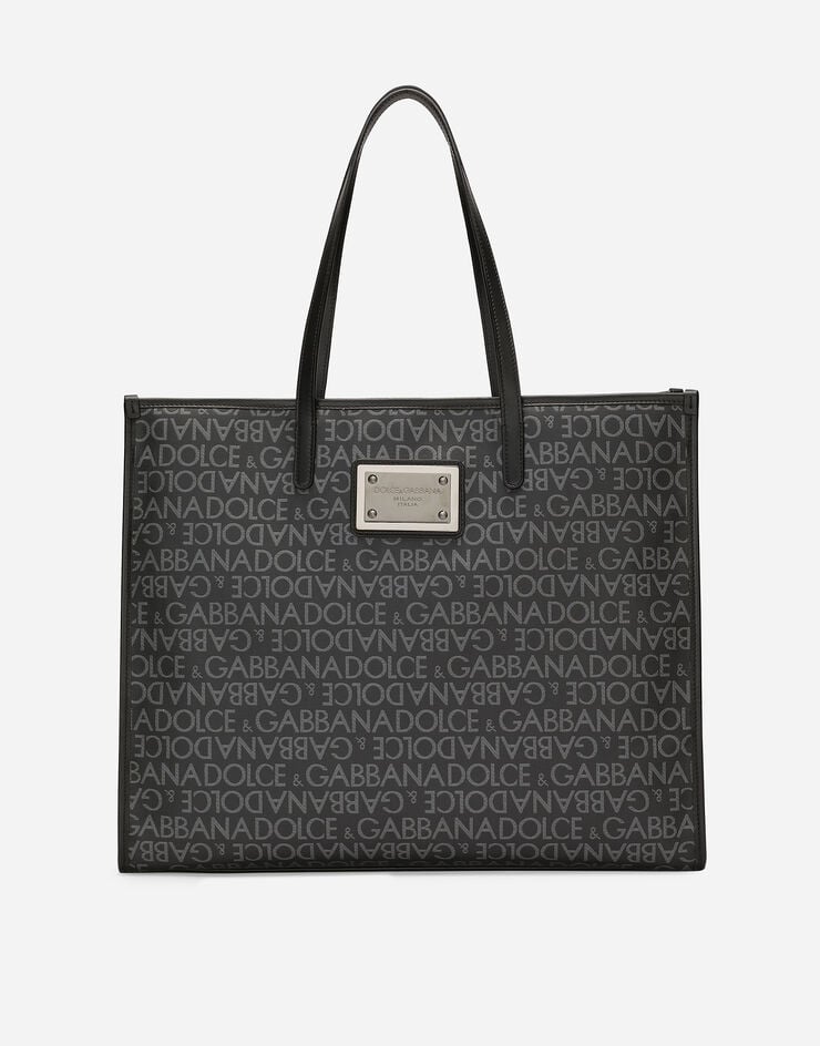 Borsa shopper grande in jacquard rivestito