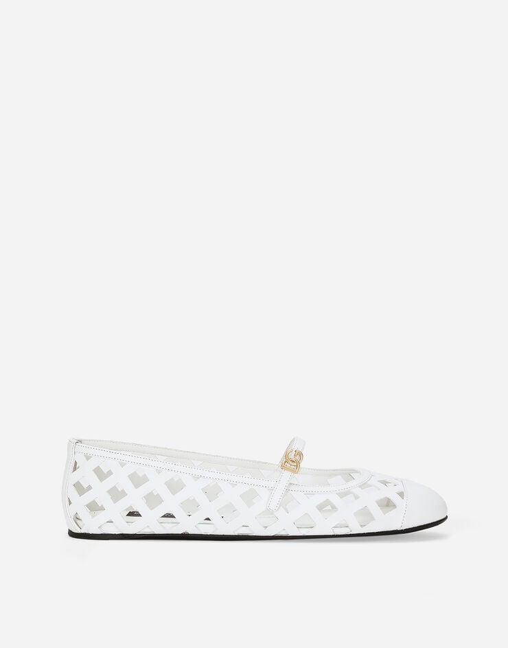 Ballerine in pelle di vitello traforata