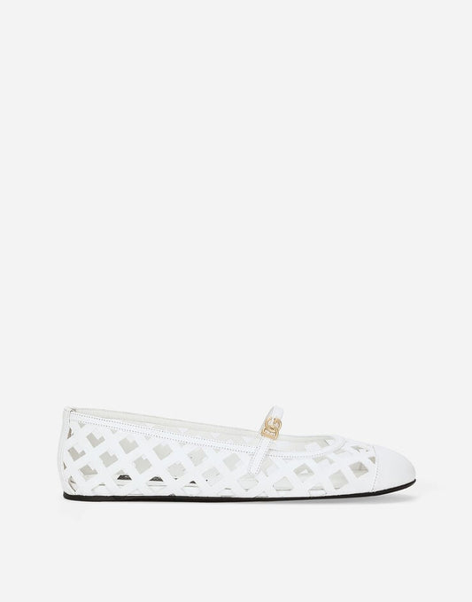 Ballerine in pelle di vitello traforata