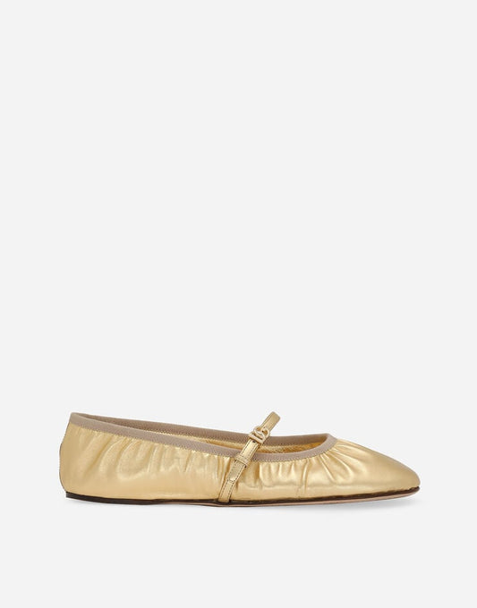 Ballerine in nappa oro