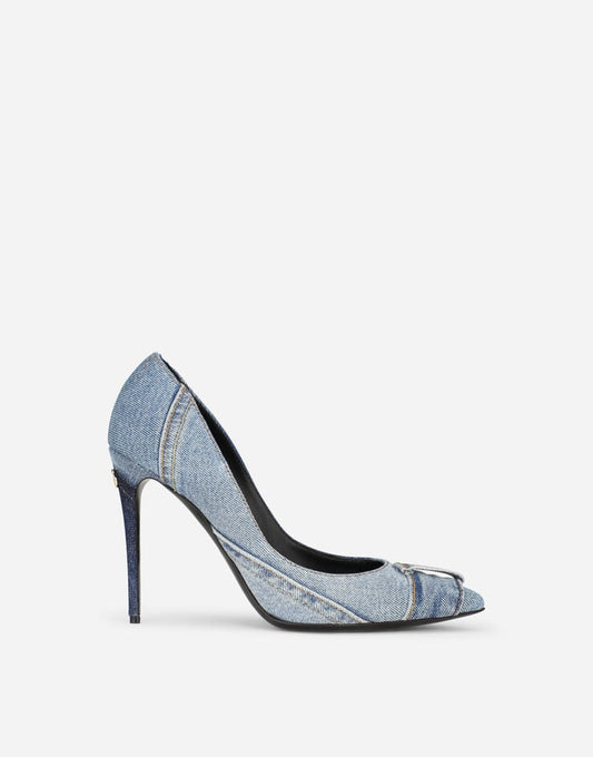 Tacchi alti in denim patchwork