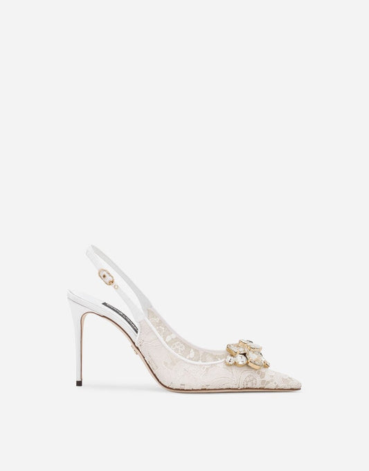 Tacchi a spillo in pizzo lurex arcobaleno
