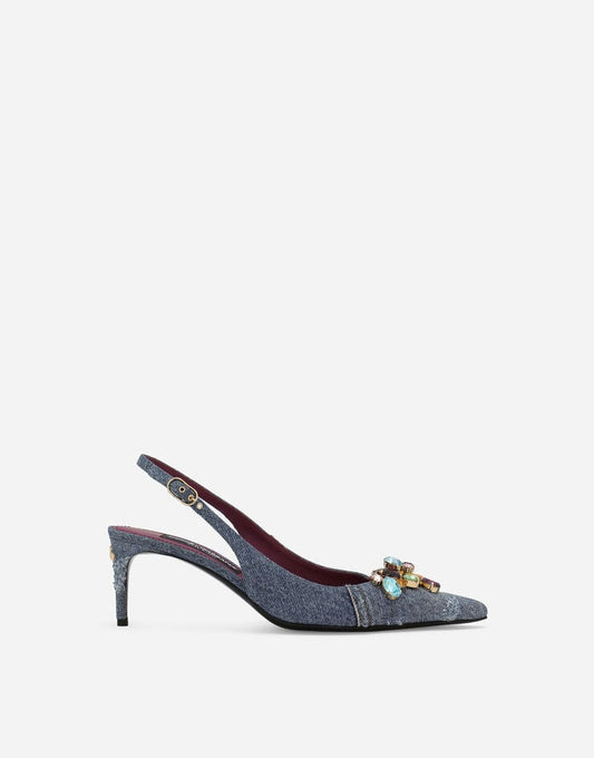 Tacchi a spillo in denim patchwork
