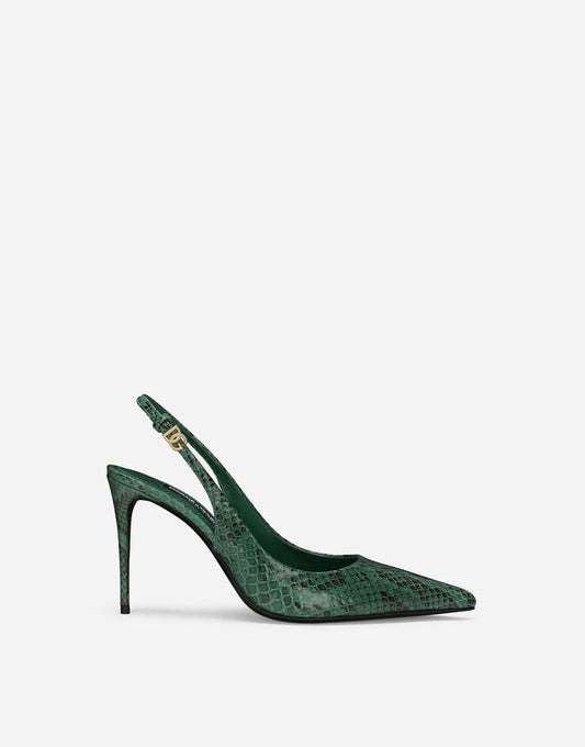 Tacchi Slingback in pelle di pitone