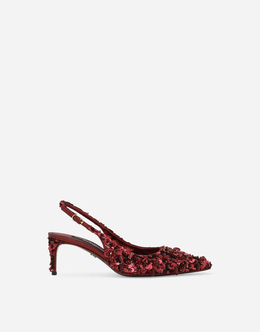 Scarpe Slingback in tulle con decorazioni in paillettes