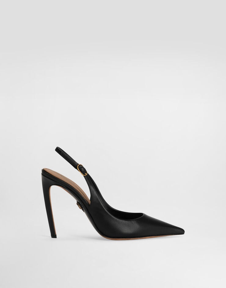 Scarpe Slingback in pelle di capra lucida