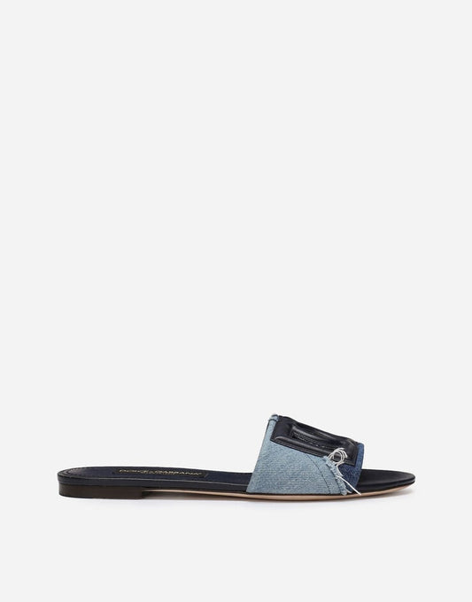 Scivoli in denim patchwork con logo DG