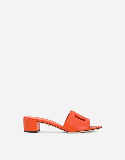 Mules in pelle di vitello con logo DG Millennials