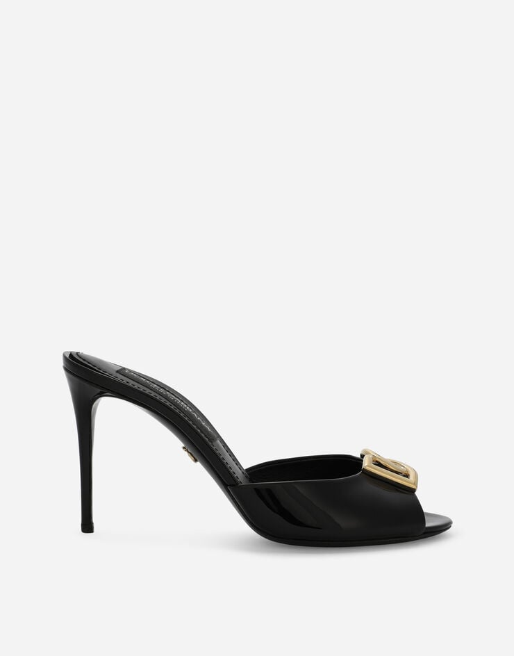 Mules in vernice con logo DG