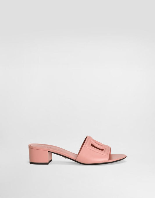 Mules in pelle di vitello con logo DG