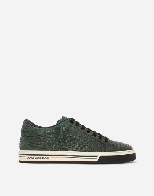 Zapatillas Roma de piel de cocodrilo pulida a mano