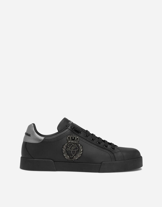 Zapatillas Portofino de napa de becerro con parche en forma de corona