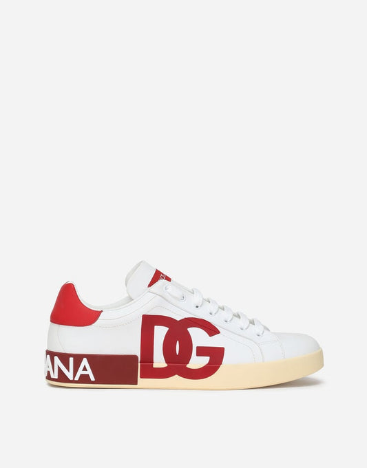 Sneakers Portofino de piel de becerro con logo DG estampado