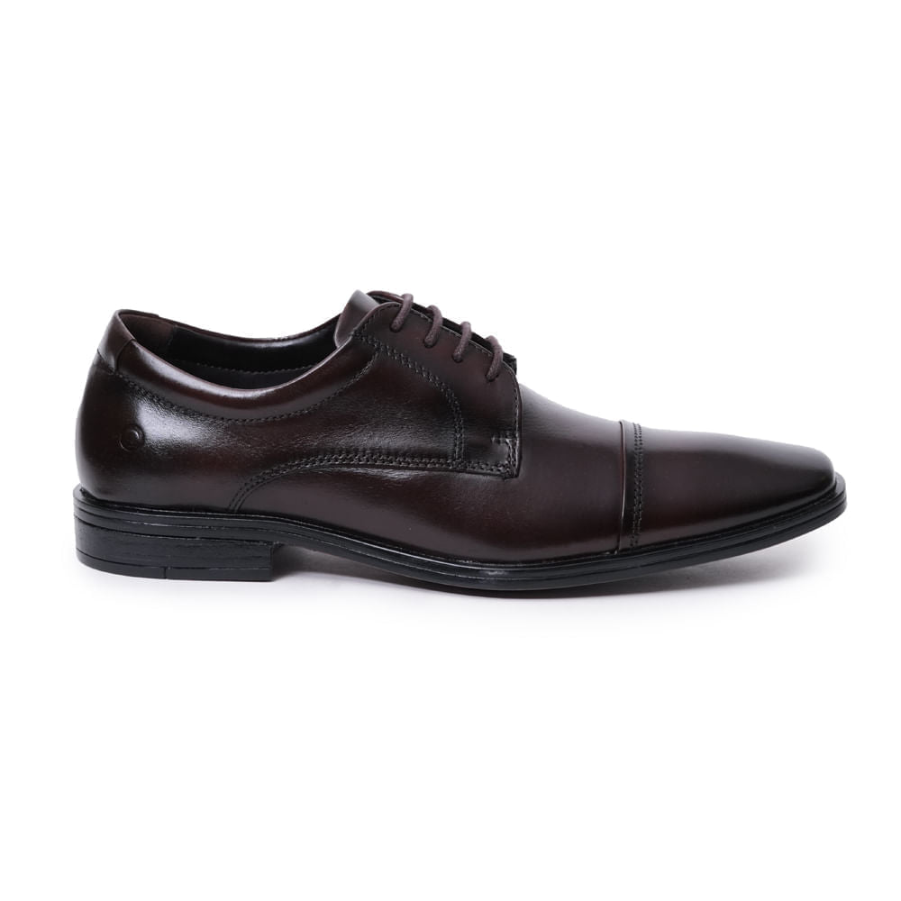 Sapatos masculinos formais de couro da Democrata - Marrom