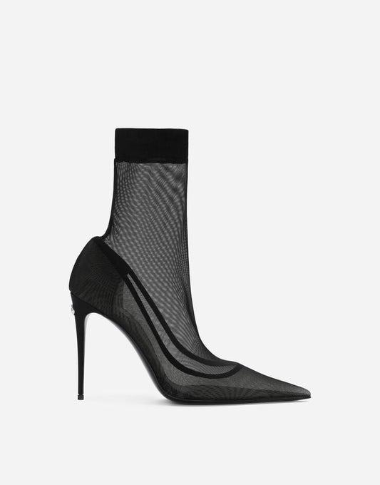 Kim Dolce&Gabbana - Stivaletti in tulle elasticizzato