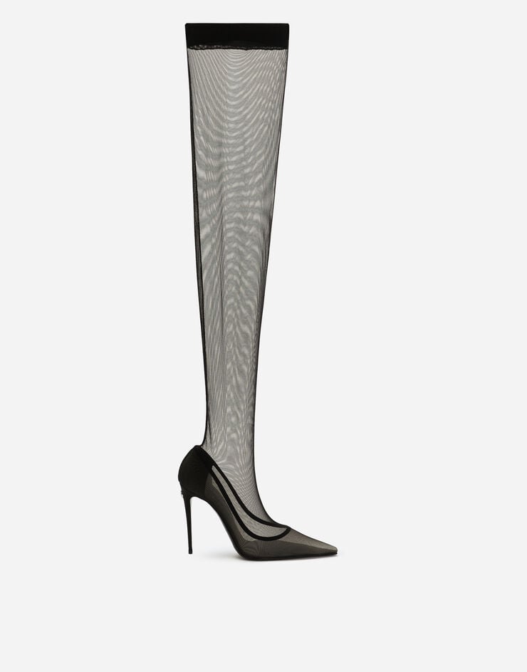 Kim Dolce & Gabbana Stivali alti in tulle elasticizzato