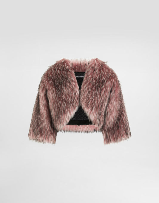 Chaqueta corta de piel sintética