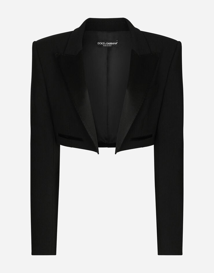 Wool Gabardine Spencer Tuxedo Jacket