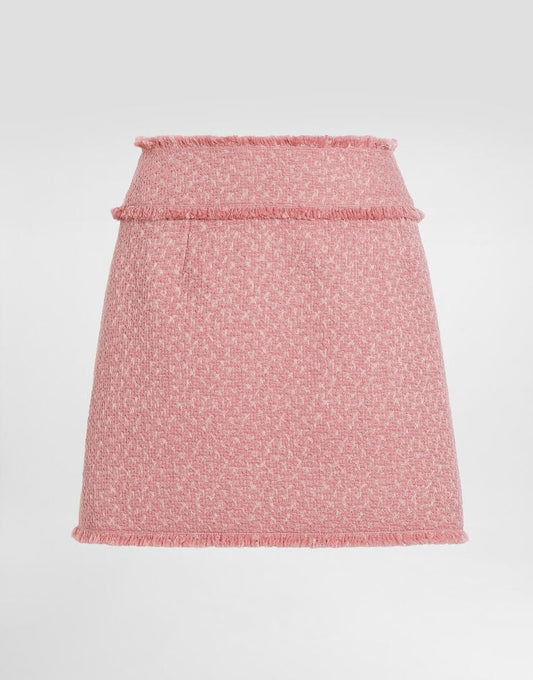 Wool Raschel Tweed Miniskirt