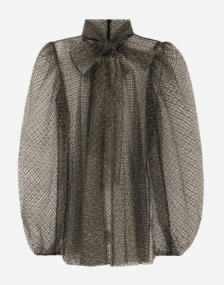 Blusa de malla con lazo