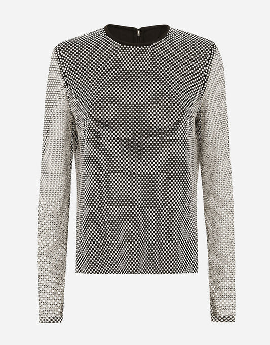 Blusa de malla de cristal