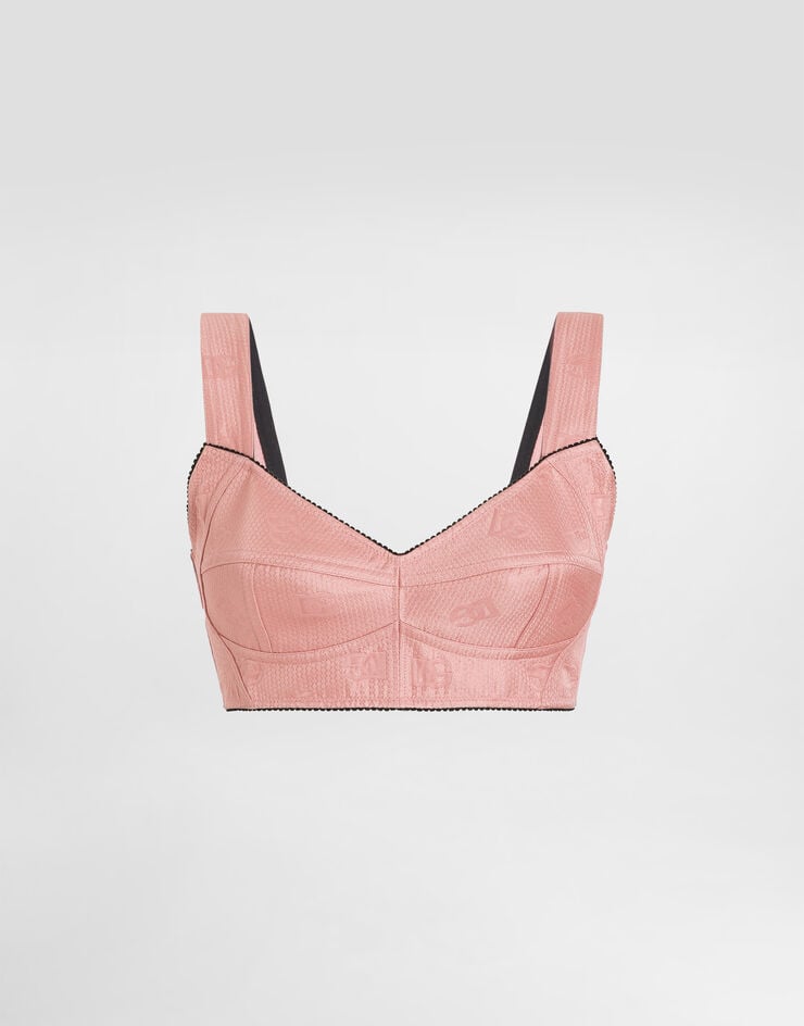 Top Bralette Jacquard Acolchado con Logo DG