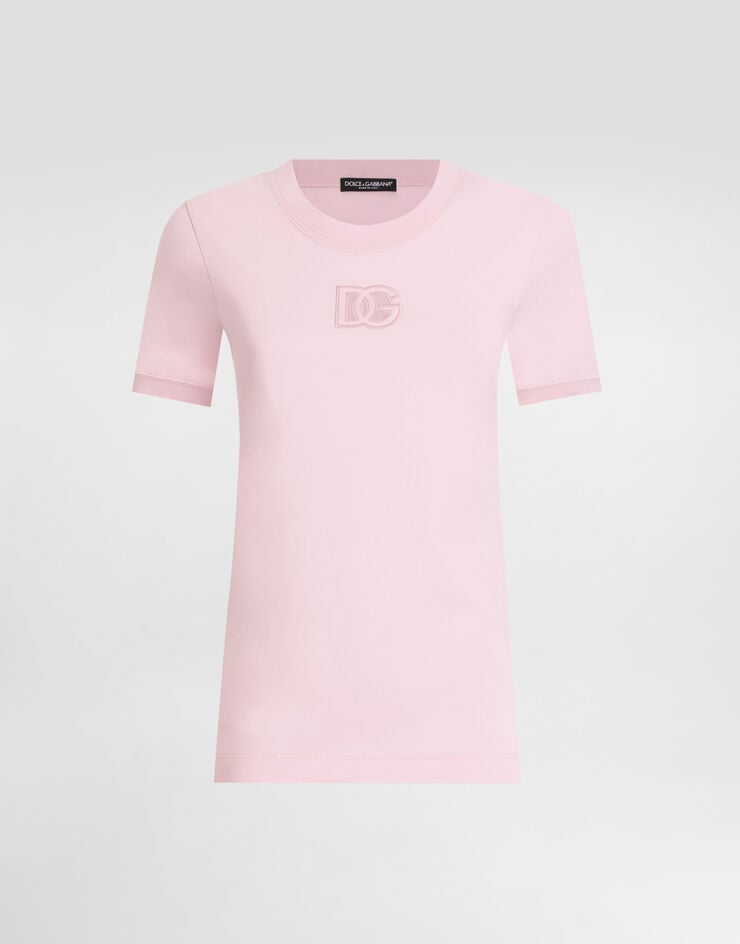 Camiseta de punto con logotipo DG bordado en relieve