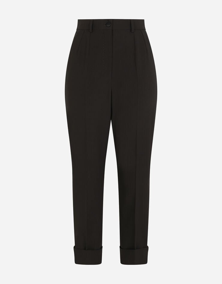 Woolen Pants with Cuffs