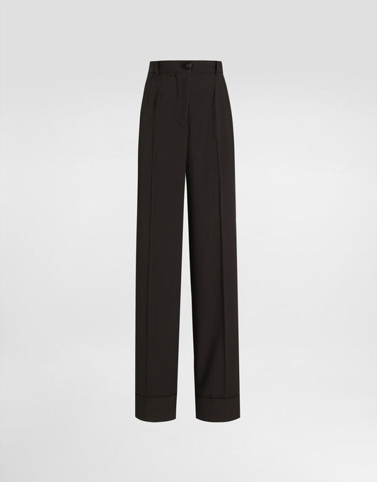 Pantaloni svasati in lana