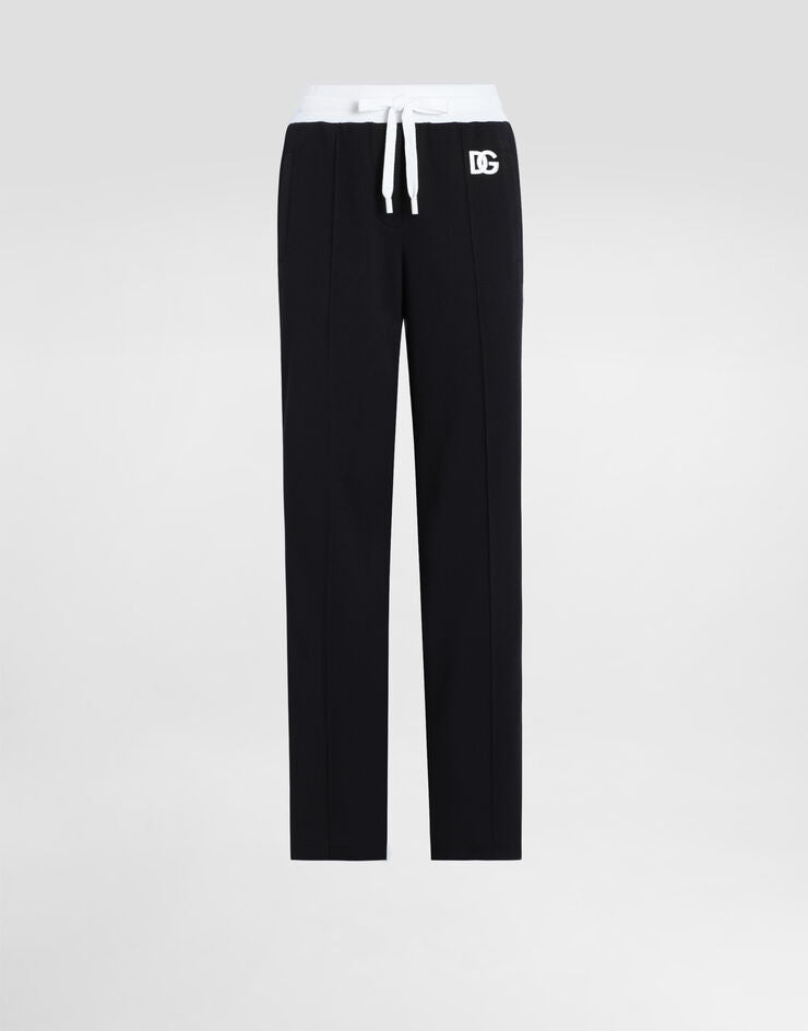 Pantaloni da jogging in triacetato con ricamo del logo DG