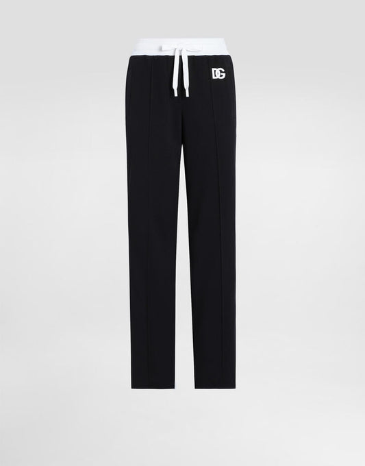 Pantaloni da jogging in triacetato con ricamo del logo DG