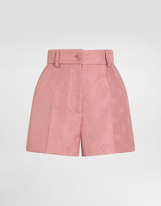 Pantaloncini trapuntati in jacquard con logo DG