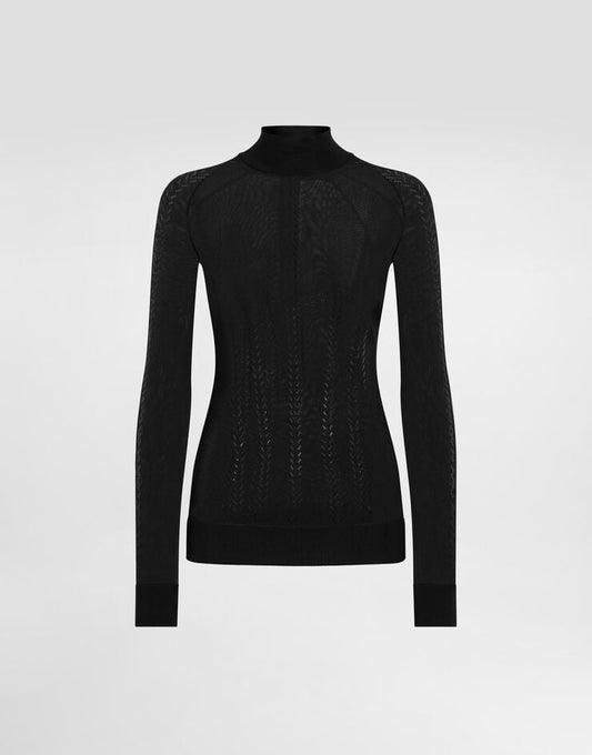 Jersey de cuello alto de seda