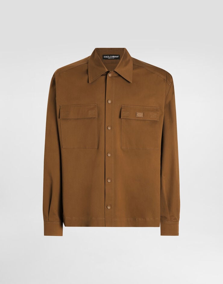 Camicia in cotone con etichetta