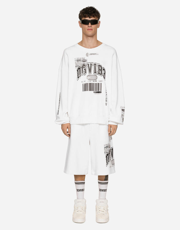Pantaloncini da jogging in jersey con stampa e logo DGVIB3