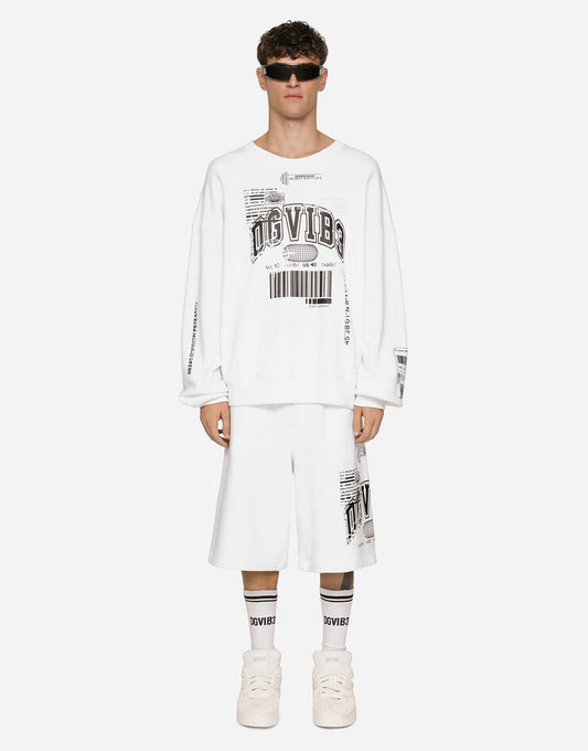 Pantaloncini da jogging in jersey con stampa e logo DGVIB3