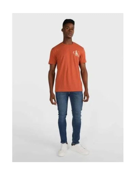 Camiseta gráfica com monograma colorido Calvin Klein Jeans