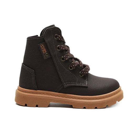 Botas de combate infantis com sola de sapato marrom da Klin