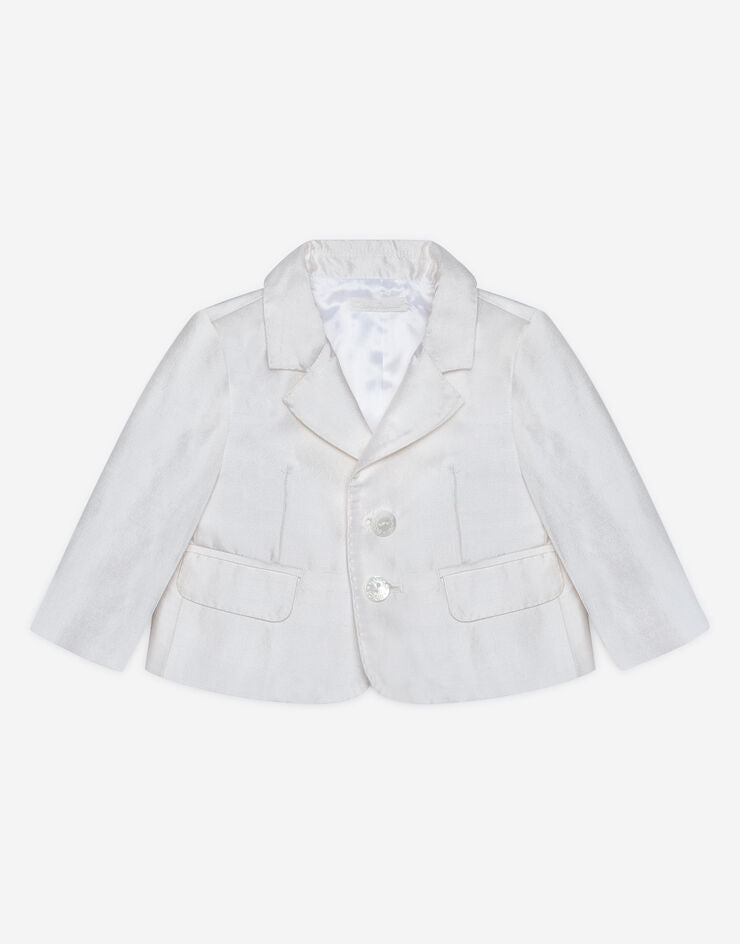 Giacca monopetto in seta shantung