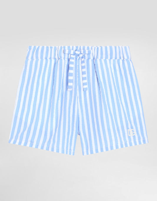 Shorts Seersucker listrados com logotipo da DG
