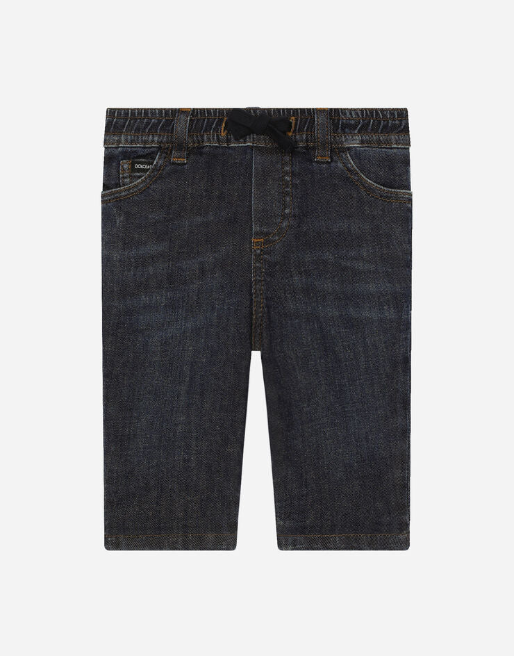 Calça jeans azul com elástico
