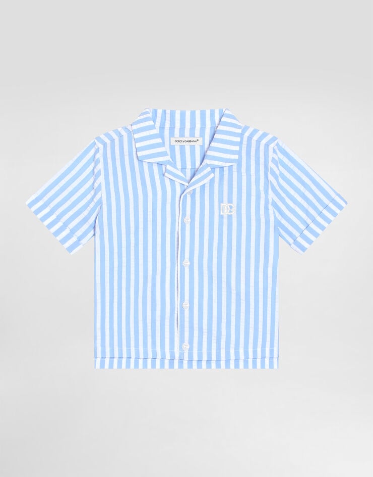 Camisa Seersucker a rayas con logotipo DG
