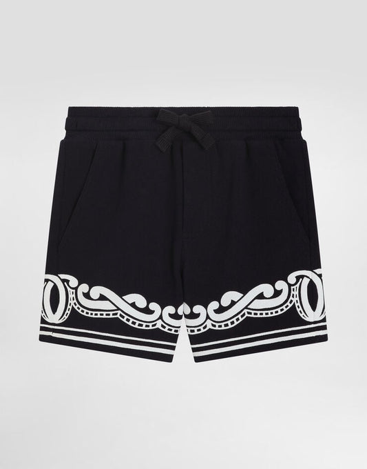 Shorts de piqué com estampa de bandana
