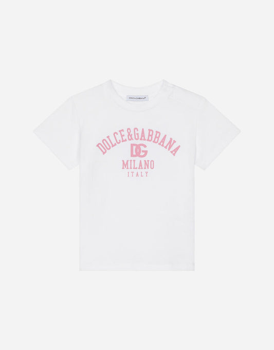 Camiseta de punto con logotipo DG estampado