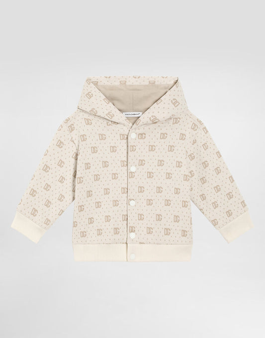 Polka-Dot Jacquard Hoodie with DG Logo