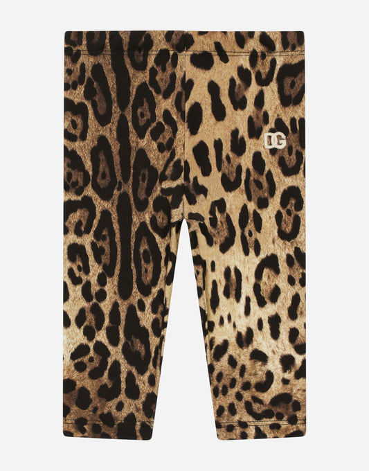 Leggings interlock com estampa de leopardo