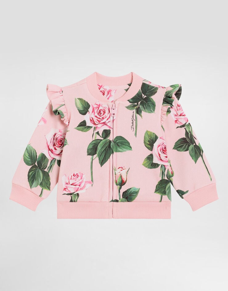 Sudadera de cuello redondo con estampado de rosas