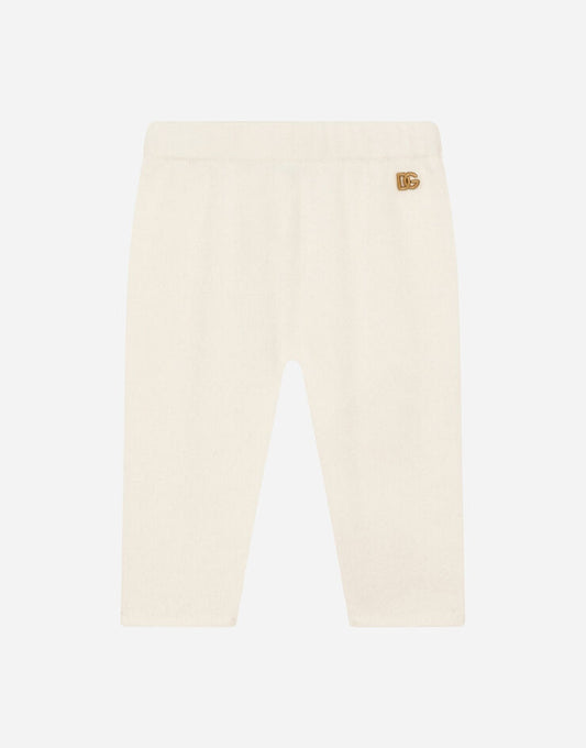 Leggings in cashmere con logo DG in metallo