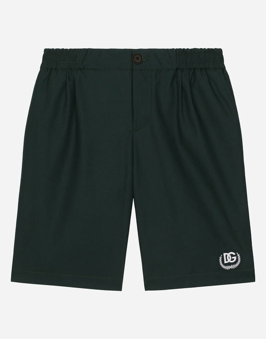 Shorts de popelina com logotipo da DG