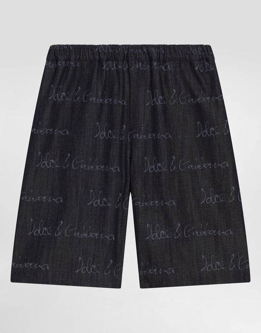 Shorts jeans com logotipo da Dolce & Gabbana
